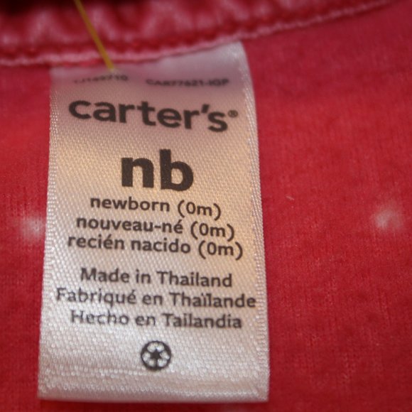 Carter's New Born zip up pink w white polka dots hoodie with white socks - Picture 5 of 5